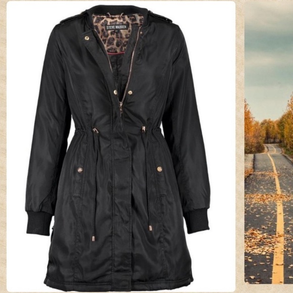Steve Madden Jackets & Blazers - Black Steve madden anorak with drawstring waist